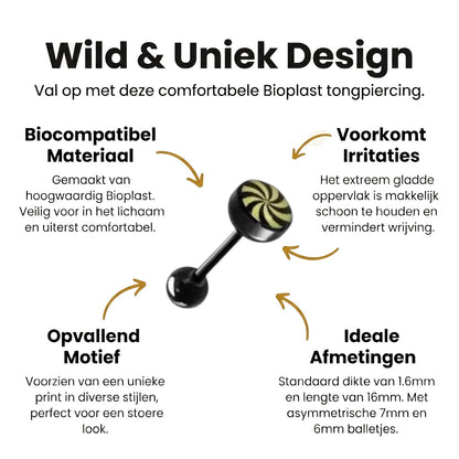 Zwart met gele swirl roestvrijstalen schroeven