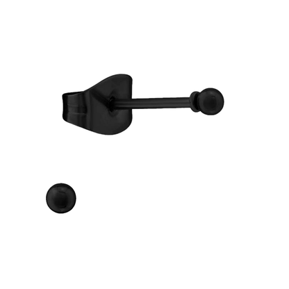 Zwarte Bolletjes Oorbellen 2mm - oor2722 - 13880 - Oorbellen kopen# - 2mm - alles - bolletjes