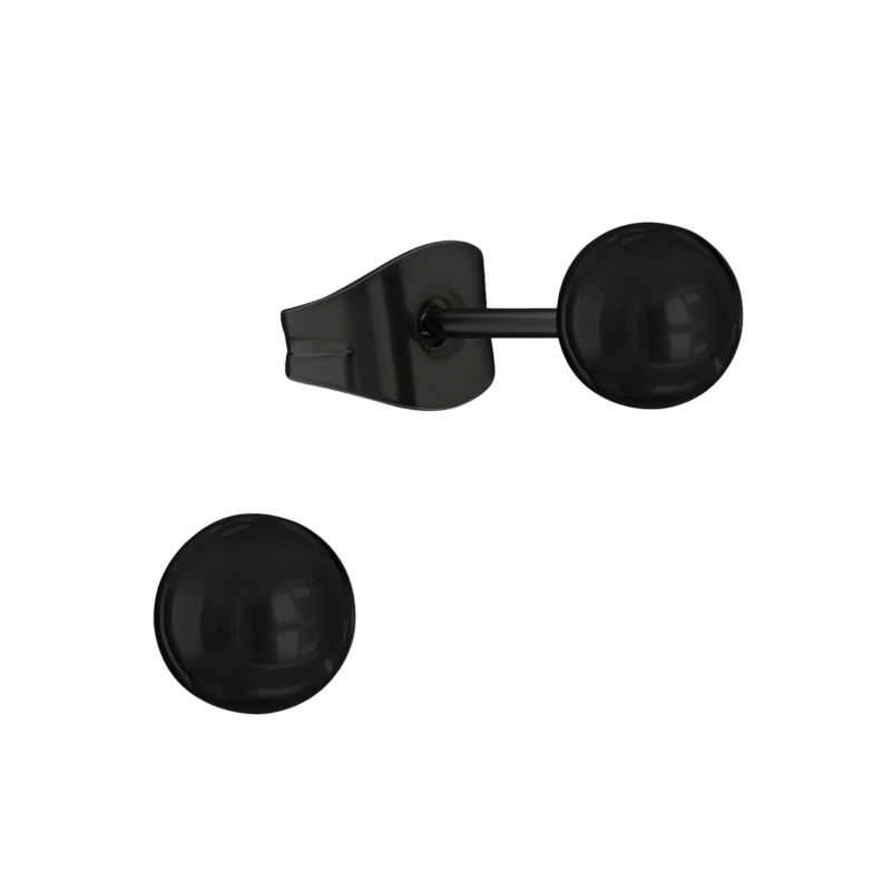 Zwarte Bolletjes Oorbellen 4mm - oor3313 - 13882 - Oorbellen kopen# - 4mm - alles - bolletjes