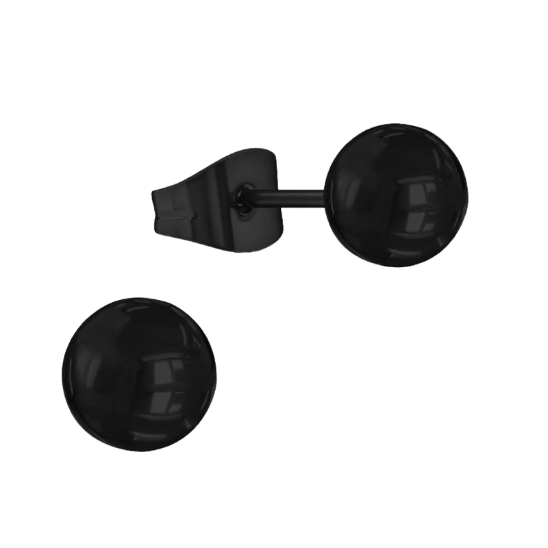 Zwarte Bolletjes Oorbellen 5mm - oor3765 - Oorbellen kopen# - 5mm - alles - bolletjes