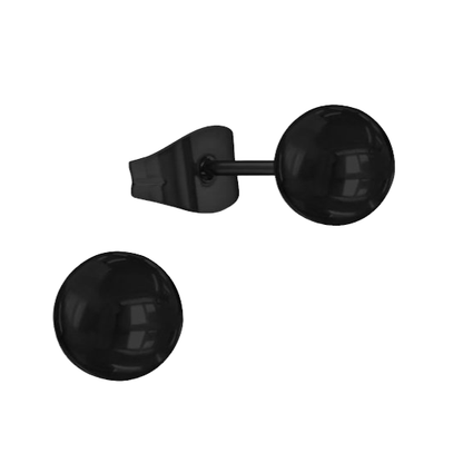 Zwarte Bolletjes Oorbellen 7mm - oor3766 - Oorbellen kopen# - 7mm - alles - bolletjes