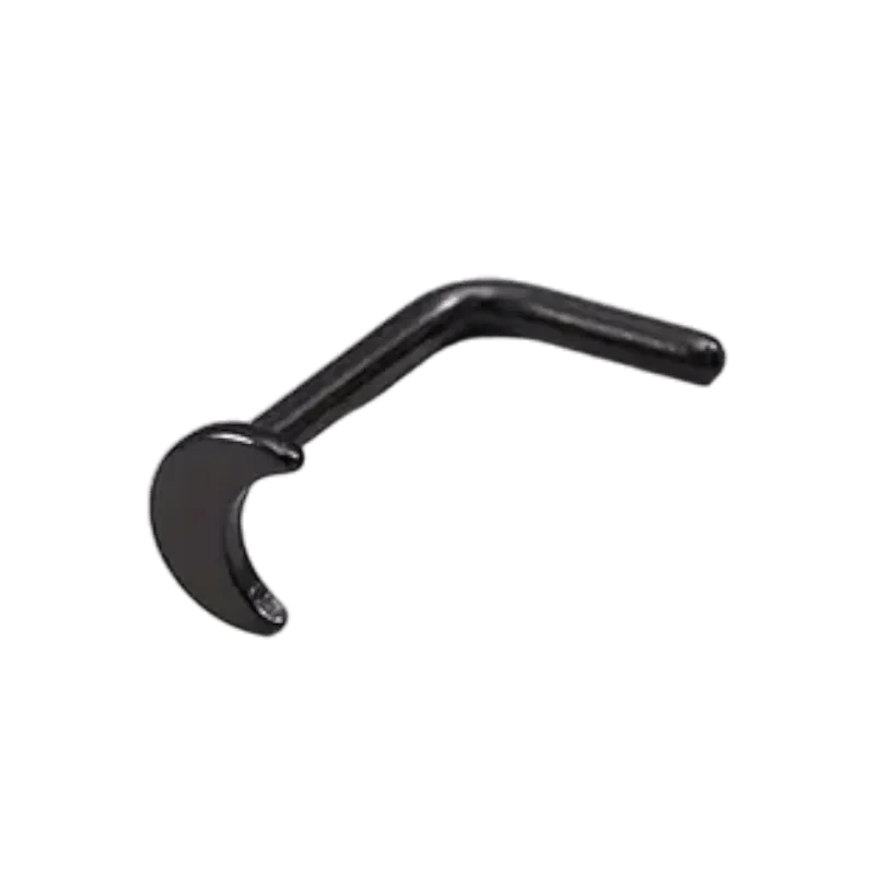 Zwart metalen haakvormig gereedschap met een L-vormig handvat.