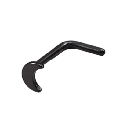 Zwart metalen haakvormig gereedschap met een L-vormig handvat.