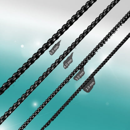 Stainless Steel Jasseron Chain Black 50-60cm - Cool Link Chain Unisex