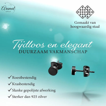 Zwarte Zweerknopjes RVS – 3mm | Mini Oorknopjes - oor3151 - ss0021 - Oorbellen kopen# - 3mm - alles
