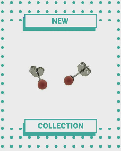 Orange Steel Ball Earrings