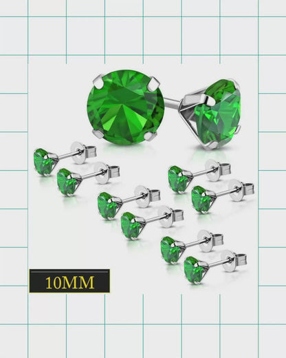 Stylish Green Zirconia Earrings
