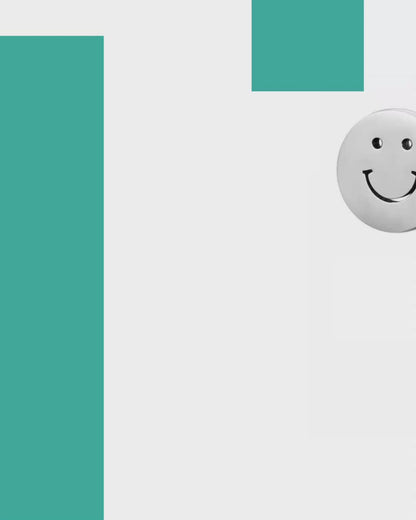 Stainless Steel Smiley Earrings Happy 8mm - Smile Stud Earrings