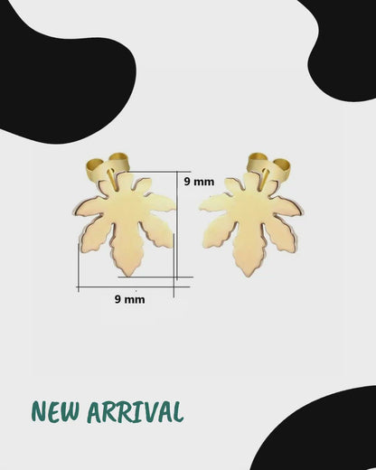 Exclusive Steel Earrings with Cannabis Leaf