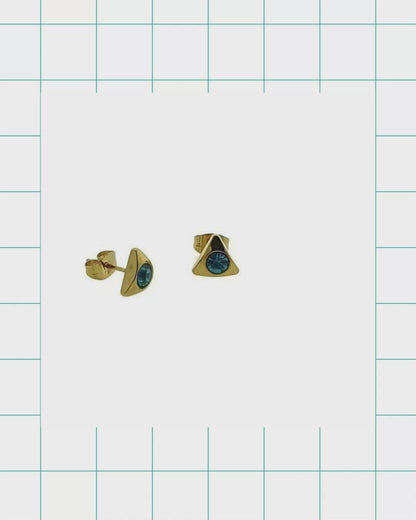 Triangle Zirconia Earrings steel